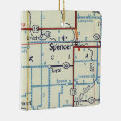 Spencer IA  Map Keramisch Ornament (Rechts)