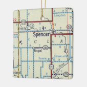 Spencer IA  Map Keramisch Ornament (Links)