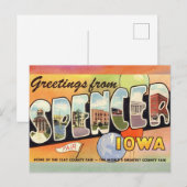 Spencer Iowa Vintage Travel Briefkaart (Voorkant / Achterkant)