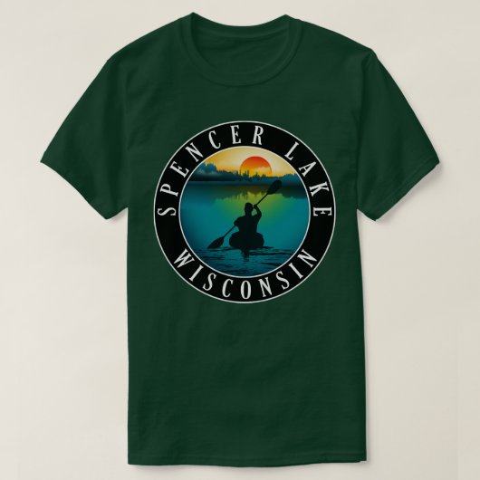 Spencer Lake Wisconsin Kayaking T-shirt (Design voorkant)
