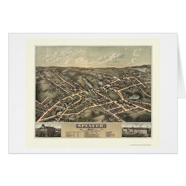Spencer, MA Panoramic Map - 1877 (Voorkant Horizontaal)