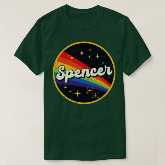 Spencer regenboog in ruimte  grungeStyle T-shirt (Design voorkant)