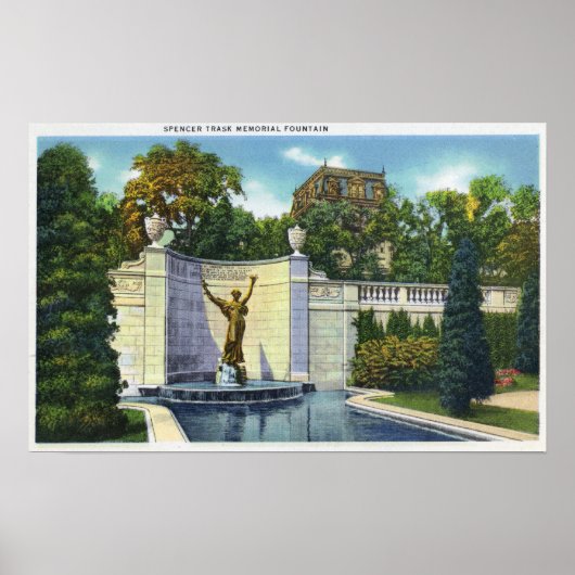 Spencer Trask Memorial Fountain Uitzicht Poster (Voorkant)