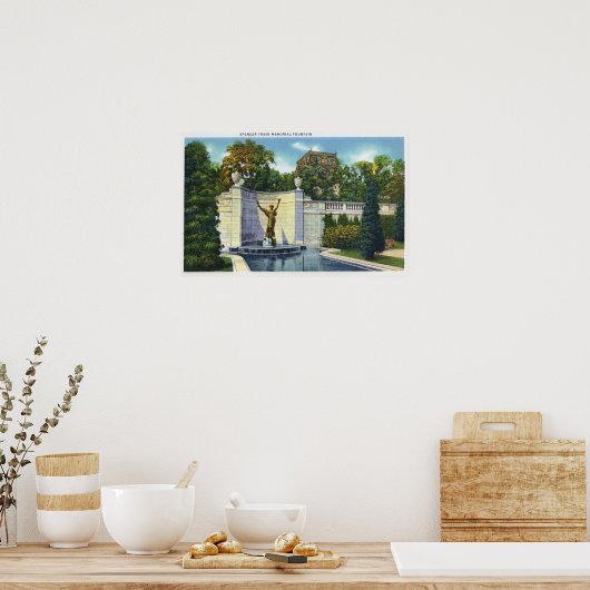 Spencer Trask Memorial Fountain Uitzicht Poster (Keuken)