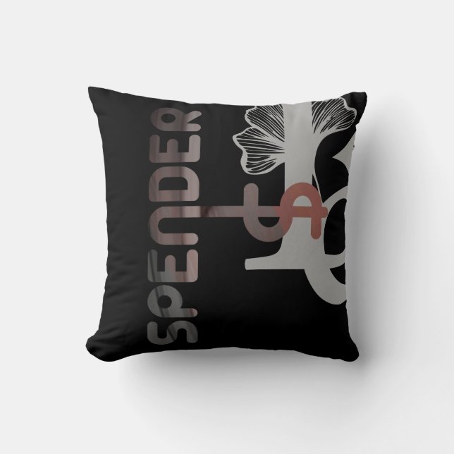SPENDER Kussen Abstract Interieur Decor Zwart Poed (Voorkant)