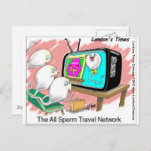 Sperm Travel Network Funny Kaarten T - shirts & ca (Voorkant / Achterkant)