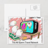 Sperm Travel Network Grappige Kaarten T-shirts & C (Voorkant / Achterkant)