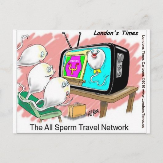 Sperm Travel Network Grappige Kaarten T-shirts & C (Voorkant)