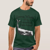 Sperm Whale Connecticut State Animal Line Drawing  T-shirt (Voorkant)