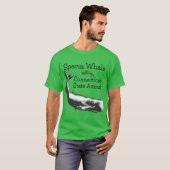 Sperm Whale Connecticut State Animal Line Drawing  T-shirt (Voorkant volledig)