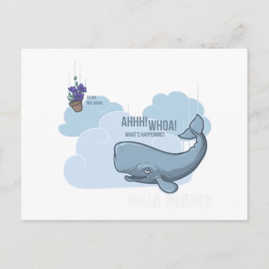 Sperm Whale en Bowl van Petunias Briefkaart (Voorkant)
