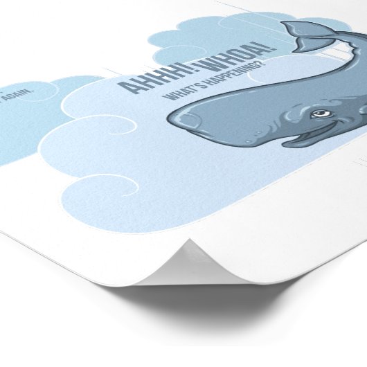 Sperm Whale en Bowl van Petunias Poster (Hoek)