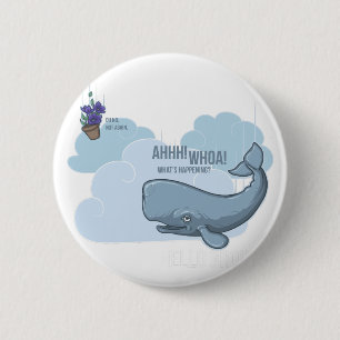 Sperm Whale en Bowl van Petunias Ronde Button 5,7 Cm
