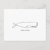 Sperm Whale (lijnkunst) Briefkaart (Voorkant)