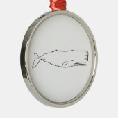 Sperm Whale (lijnkunst) Metalen Ornament (Rechts)
