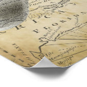 Sperm Whale  Nautical Map Deel1 Poster (Hoek)