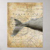 Sperm Whale  Nautical Map Deel1 Poster (Voorkant)