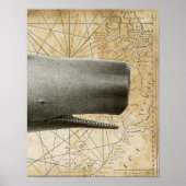 Sperm Whale  Nautical Map Deel3 Poster (Voorkant)