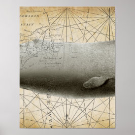 Sperm Whale  Nautical Map Part2 Poster