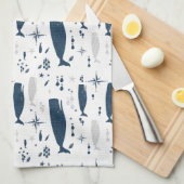 SPERM WITTE BLAUW MET TEXTURE THEEDOEK (Quarter Fold)