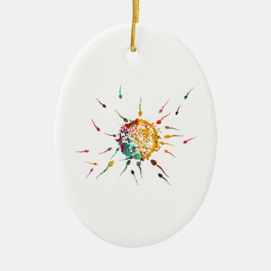 Sperma en Eicel Keramisch Ornament (Voorkant)