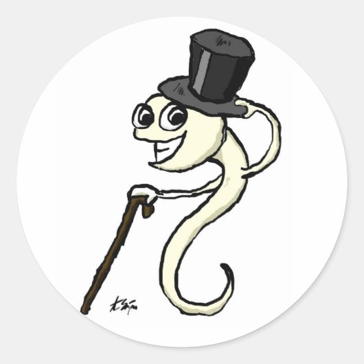Sperma in een Top Hat Stickers (Voorkant)
