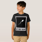 Sperma, mijn eerste selfie, afbeelding, foto, grap t-shirt (Voorkant volledig)