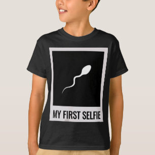 Sperma, mijn eerste selfie, afbeelding, foto, grap t-shirt