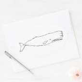 Sperma Whale (lijnkunst) Ovale Sticker (Envelop)