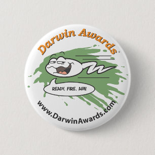 Spermatozoïde Button: Klaar, Vuur, Aim. Ronde Button 5,7 Cm