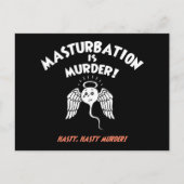 Spermicide. Rood Handed. Briefkaart (Voorkant)