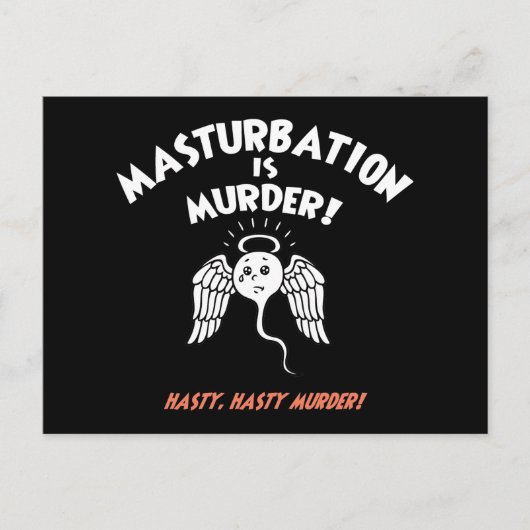 Spermicide. Rood Handed. Briefkaart (Voorkant)