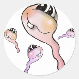 Spermien, sperm, aufkleber, kaulquappen, sticker, ronde sticker