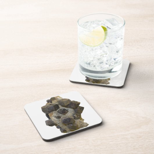 Spessartite in Matrix Bier Onderzetter (Rechterzijde)