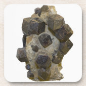 Spessartite in Matrix Bier Onderzetter (Voorkant)