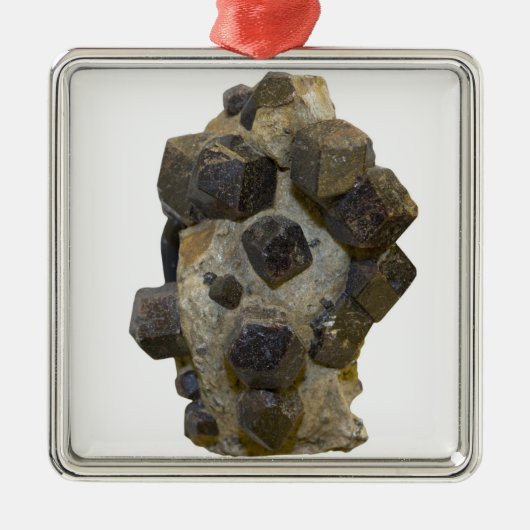 Spessartite in Matrix Metalen Ornament (Voorkant)