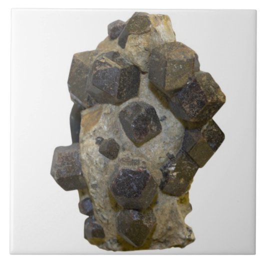 Spessartite in Matrix Tegeltje (Voorkant)