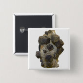 Spessartite in Matrix Vierkante Button 5,1 Cm (Voorkant /achterkant)