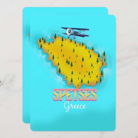 Speters Reisposter op kaart Griekse eilanden (Voorkant / Achterkant)