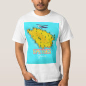 Speters Reisposter op kaart Griekse eilanden T-shirt (Voorkant)