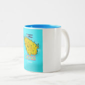 Speters Reisposter op kaart Griekse eilanden Tweekleurige Koffiemok (Voorkant rechts)