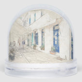 Spetses Greece Traditional Street Scene  Sneeuwbol (Achterkant)