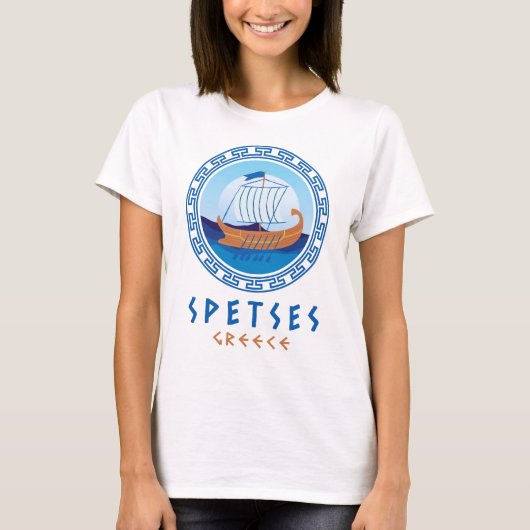 Spetses, Griekenland Grieks scheepsontwerp Dames T-shirt (Voorkant)