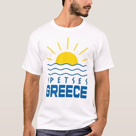 Spetses Griekenland zonneschijn en Zee Mannen T-shirt (Voorkant)
