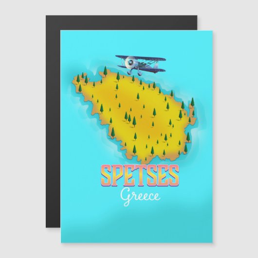 Spetses Grieks eiland kaart reisposter (Voorkant / Achterkant)