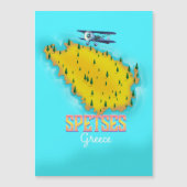 Spetses Grieks eiland kaart reisposter (Voorkant)