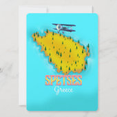 Spetses Grieks eiland kaart reisposter (Achterkant)