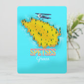 Spetses Grieks eiland kaart reisposter (Staand voorkant)