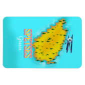 Spetses Grieks eiland kaart reisposter Magneet (Horizontaal)