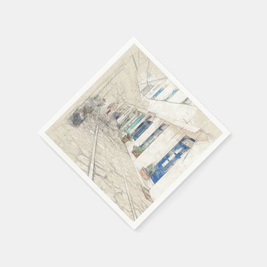 Spetses Griekse Straat – Traditioneel Grieks Eilan Servet (Hoek)